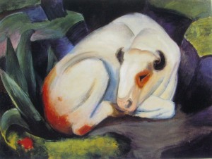 Franz Marc: Il toro, anno 1911, olio su tela, Solomon R. Guggenheim, Museum New York, 51.1312.